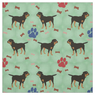 Cartoon Rottweiler Fabric