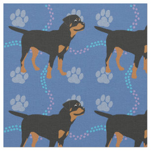 Cartoon Rottweiler Fabric
