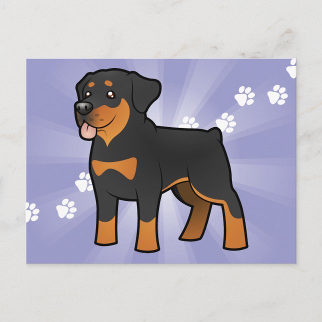 Cartoon Rottweiler Postcard (Front)