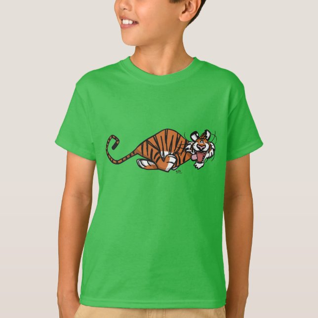 Cartoon Running Tiger Children T-Shirt (Front)