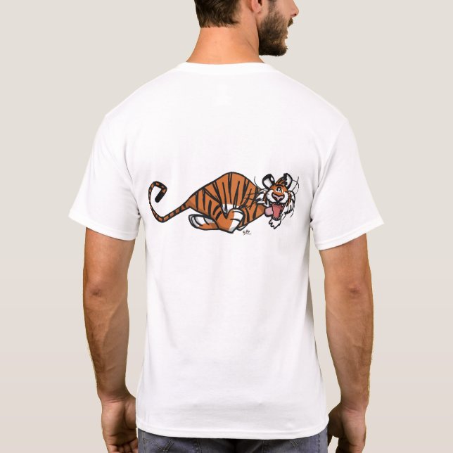 Cartoon Running Tiger T-shirt (back) (Back)