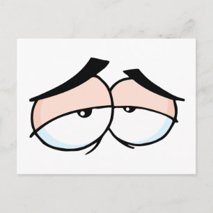 cartoon sad eyes postcard