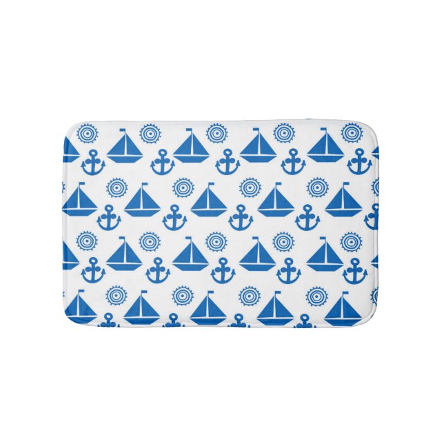 Cartoon Sail Boat Pattern Bath Mat (Front)