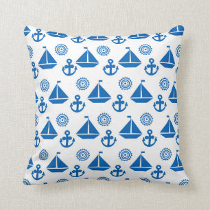 Cartoon Sail Boat Pattern Cushion