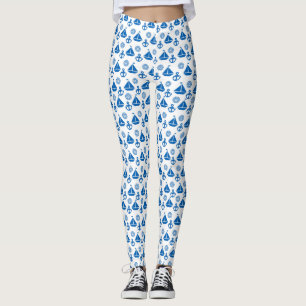 Cartoon Sail Boat Pattern Leggings