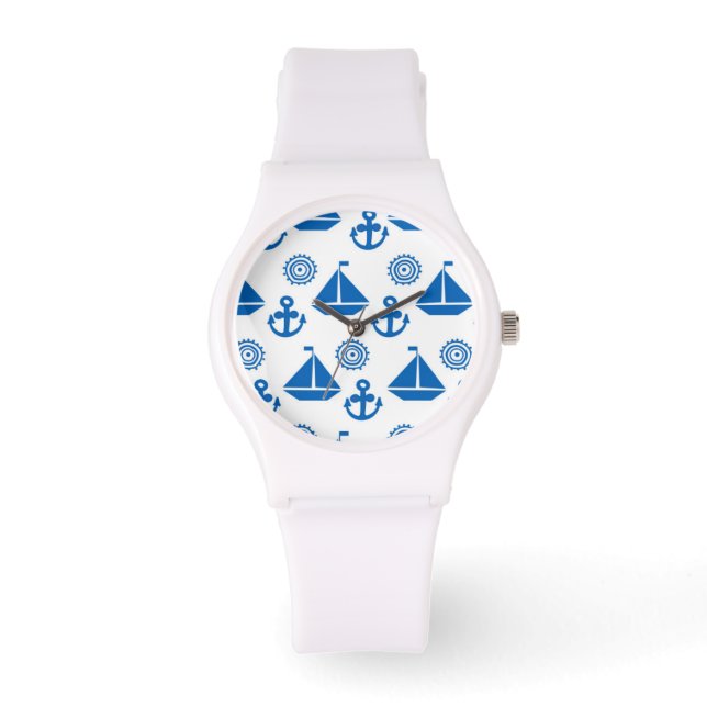 Cartoon Sail Boat Pattern Watch (Front)