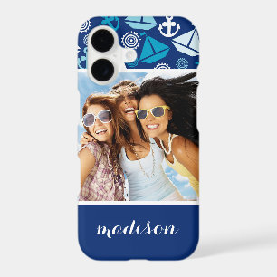 Cartoon Sailboats Pattern Your Photo & Name