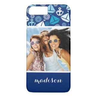Cartoon Sailboats Pattern | Your Photo & Name Case-Mate iPhone Case