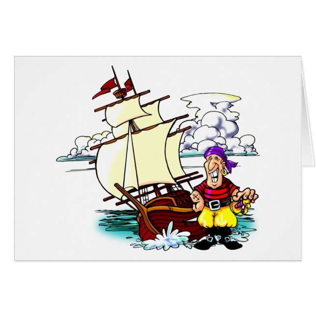 Cartoon Sailing Ship (Front Horizontal)
