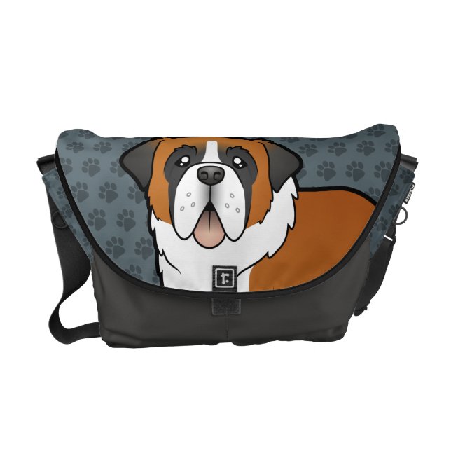 Cartoon Saint Bernard Commuter Bag (Front)