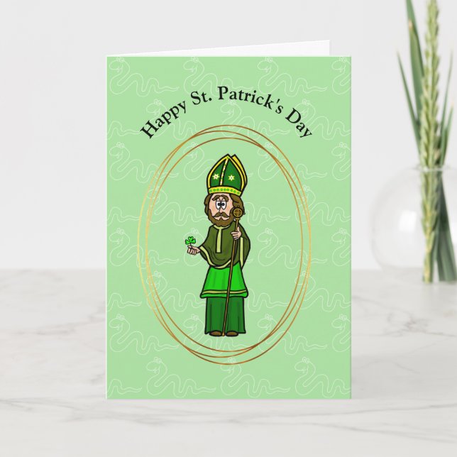 Cartoon Saint Patrick Customise Card (Front)