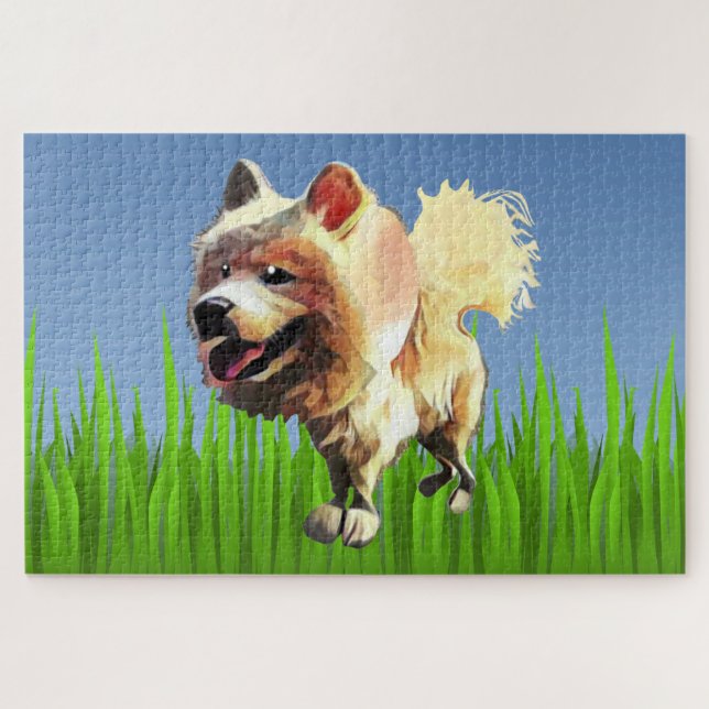 Cartoon Samoyed Dog Difficult 1014 pc Puzzle (Horizontal)