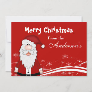 Cartoon Santa Christmas Greeting Card