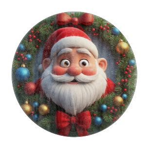 🎅 Cartoon Santa Christmas Kitchen Decor Gift 🎄 Cutting Board
