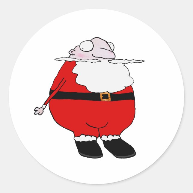 Cartoon Santa Claus Classic Round Sticker (Front)