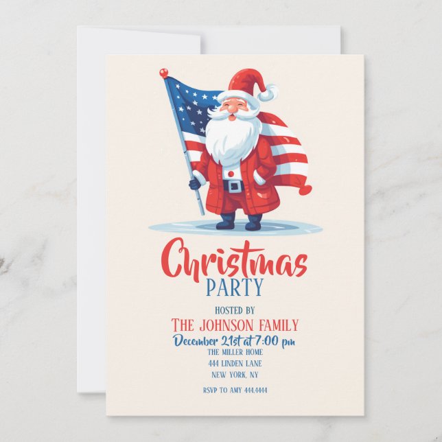 Cartoon Santa Claus Freedom Invitation (Front)