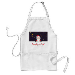Cartoon Santa Claus on Xmas Night Naughty or Nice Standard Apron