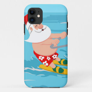 Cartoon Santa Claus water skiing Case-Mate iPhone Case