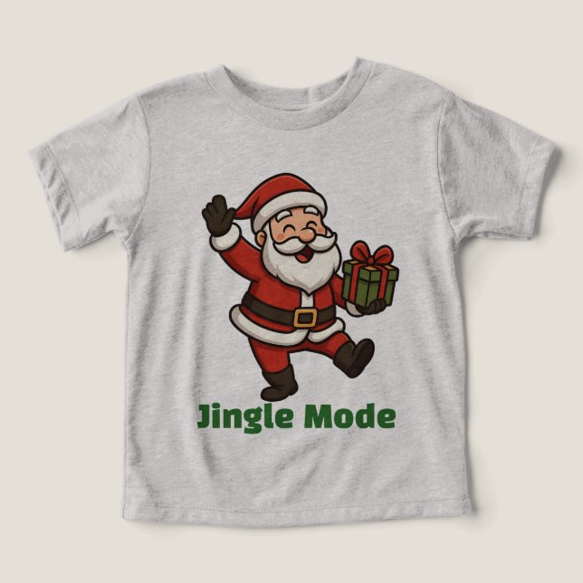 Cartoon Santa Dancing Joyfully (Design Front)