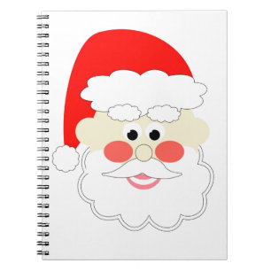 cartoon santa red christmas kids spiral notebook