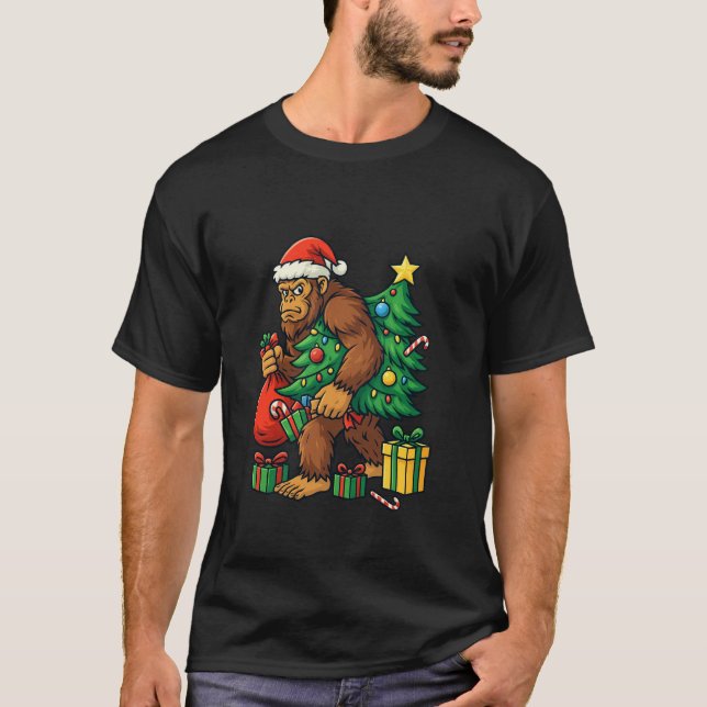 Cartoon Sasquatch Holiday Shirt (Front)