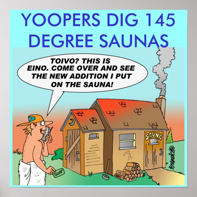 CARTOON SAUNA POSTER features Toivo & Eino (Front)