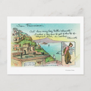 Cartoon Scene about Climate Postcard