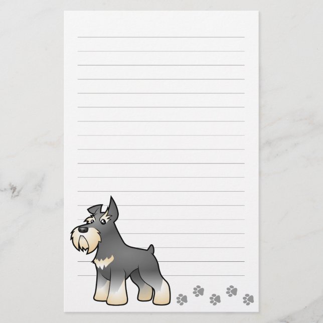 Cartoon Schnauzer Stationery (Front)