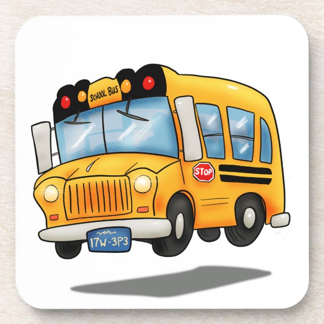 Cartoon School Bus Coaster (Front)