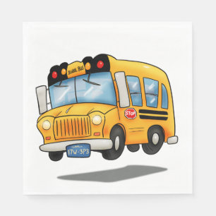 Cartoon School Bus Napkin