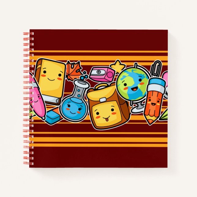 Cartoon School Icons Notebook (Front)