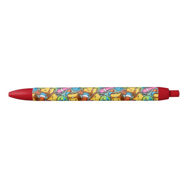 Cartoon School Pattern Black Ink Pen (Front)