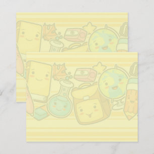 Cartoon School Supply Pattern Post-it Notes