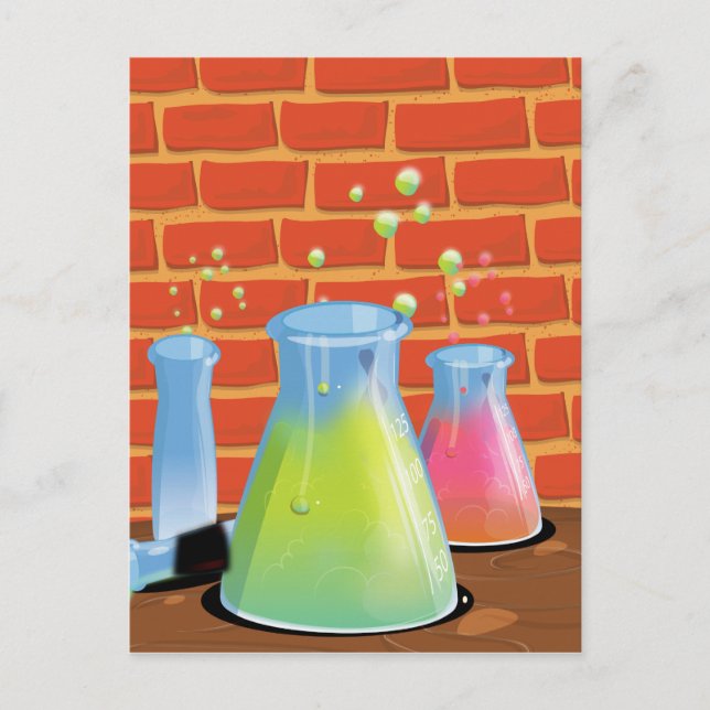 Cartoon Science experiments Postcard (Front)