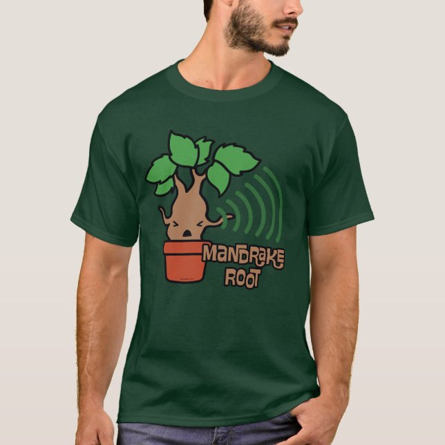 Cartoon Screaming Mandrake Character Art T-Shirt (Front)