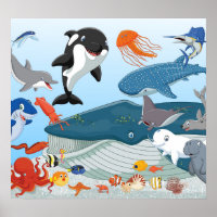 Cartoon sea animals