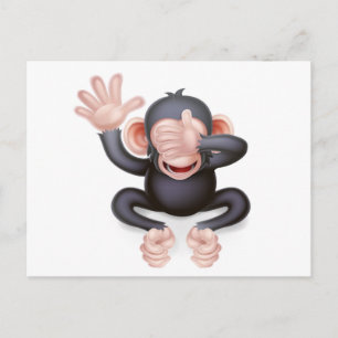 Cartoon See No Evil Monkey Postcard