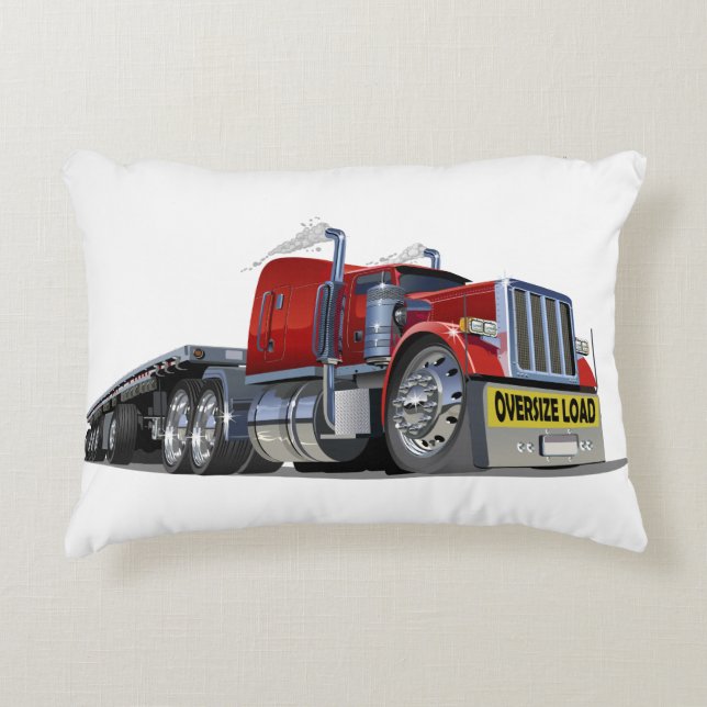 Cartoon semi truck decorative cushion (Front)