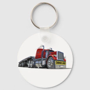 Cartoon semi truck key ring