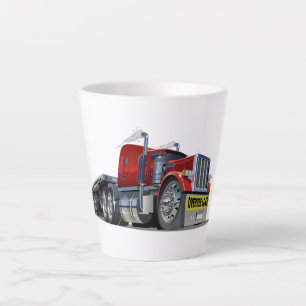 Cartoon semi truck latte mug