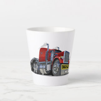 Cartoon semi truck latte mug