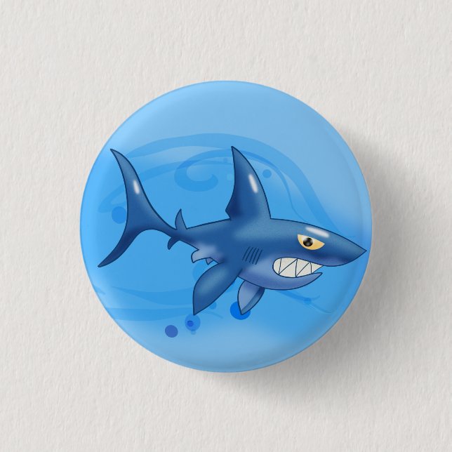 Cartoon Shark 3 Cm Round Badge (Front)