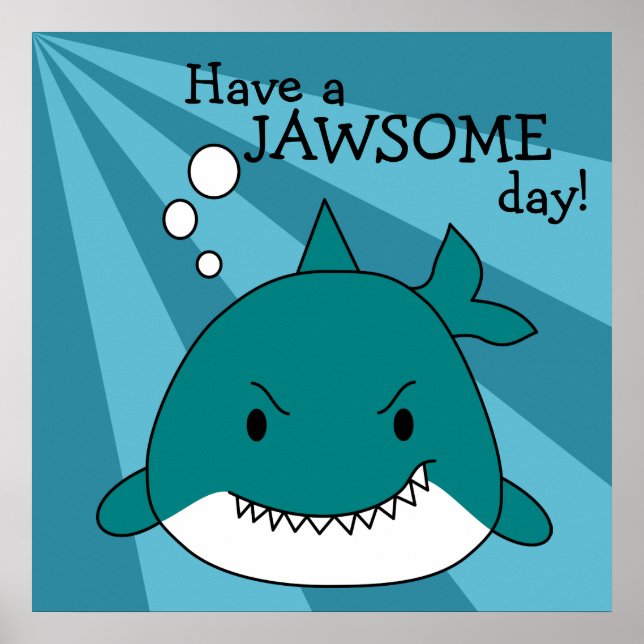 Cartoon Shark Jawsome Day Poster (Front)