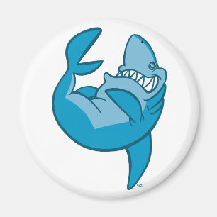 Cartoon Shark rolling back laughing Magnet