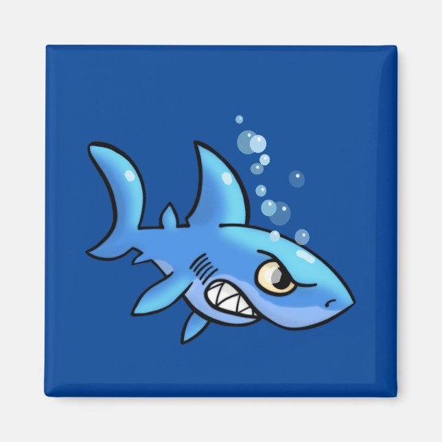 Cartoon Shark with Gritted Teeth Magnet (Front)