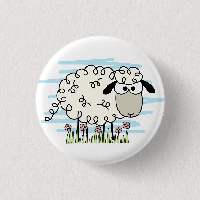 Cartoon Sheep  3 Cm Round Badge (Front)