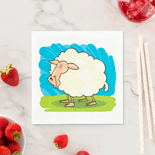 Cartoon Sheep Napkin (Creator Uploaded)
