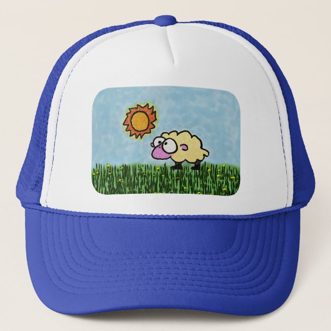 Cartoon Sheep Trucker Hat (Front)