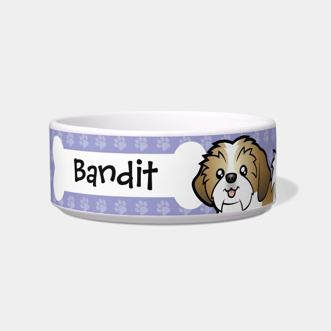 Cartoon Shih Tzu (puppy cut) Bowl (Front)