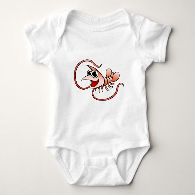 Cartoon Shrimp Baby Bodysuit (Front)